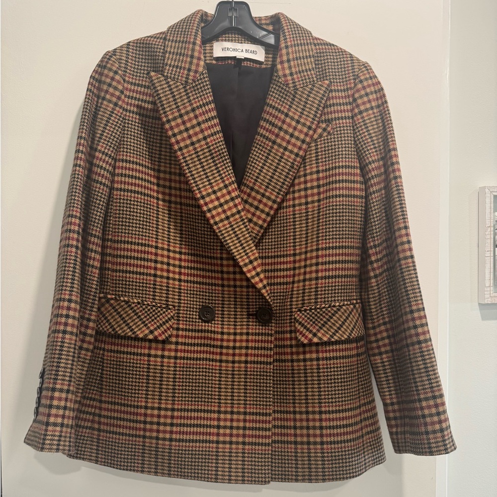 Veronica Beard Dickie Multicolor Plaid Blazer